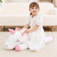 32inch Cute Giant Pink Unicorn Plush, Jumbo Soft Body Pillow Pet - White / 32 inch - image 3