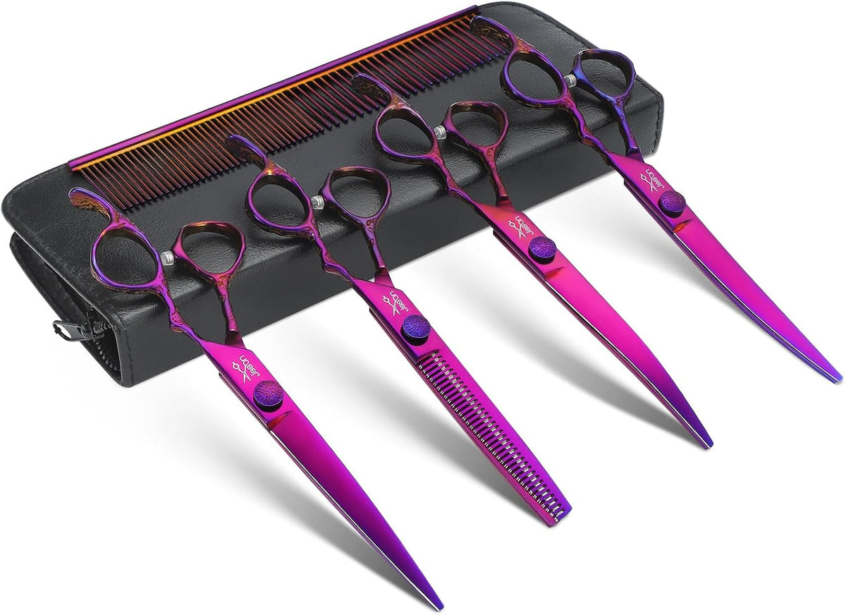 JASON Dog Grooming Scissors Set - Purple