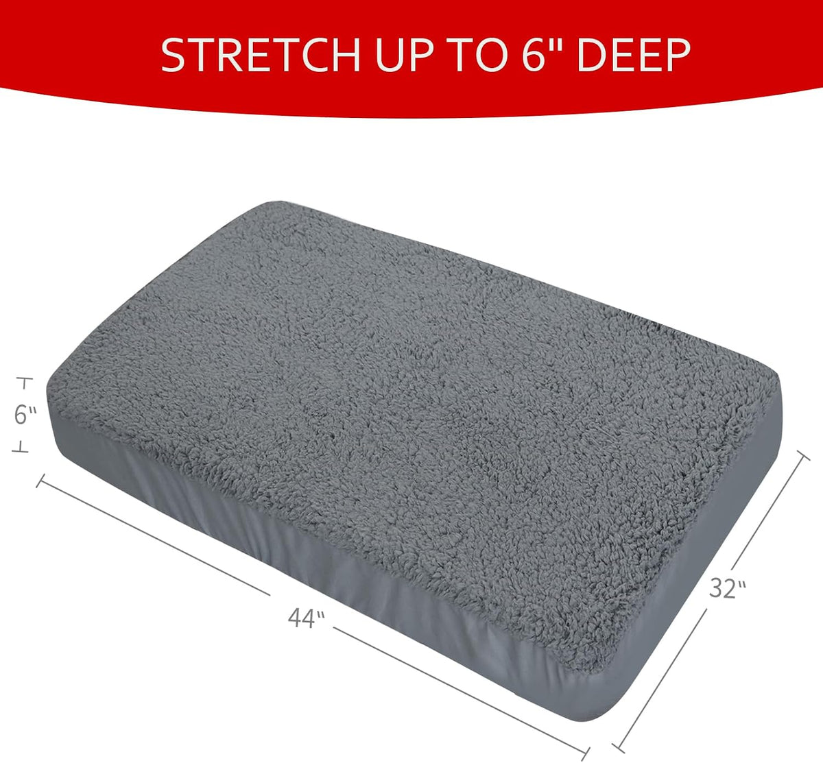 Dog Bed Covers Soft Plush Replacement Washable, Cover Only - 44"L x 32"W x 6"Th / 2 - image 2