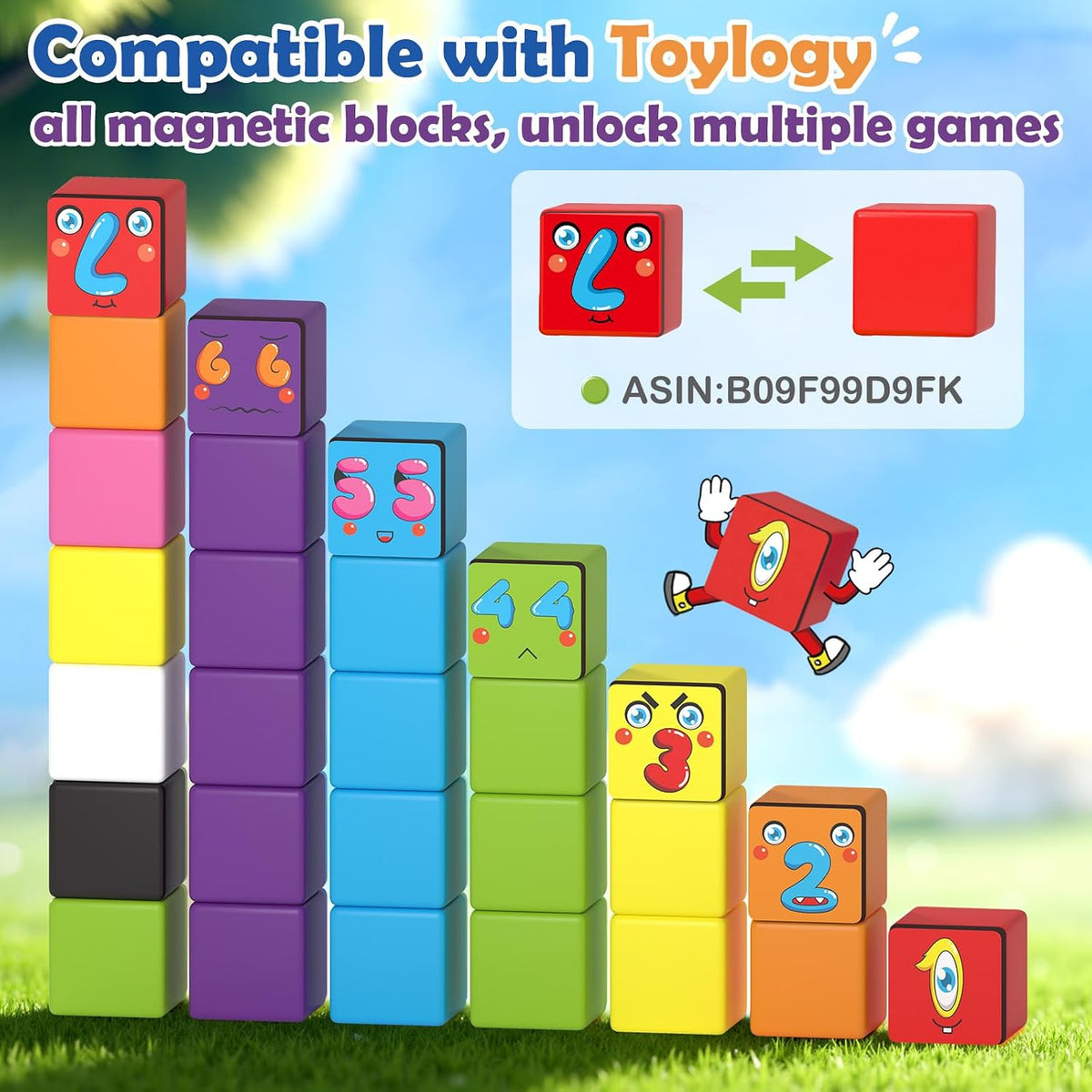 48PCS Large Magnetic Blocks - World Number Sticker / Beginner - image 4