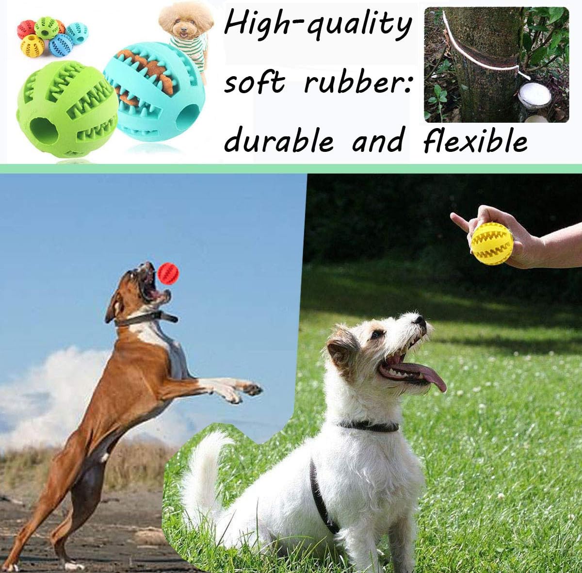 Sunglow 2 Pack Dog Toy Ball – Essentials for Dogs - Red/Yellow / 2.75 in - image 4