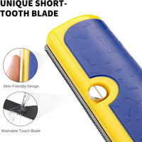 Deshedding Dog Brush for Short Hair - Blue & Yellow - image 4