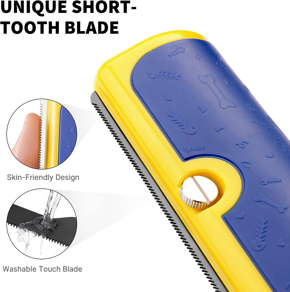 Deshedding Dog Brush for Short Hair - Blue & Yellow - image 4