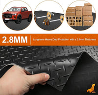 SEAL 6 x 10 Ft Premium Garage Floor Mat, Solid 2.8mm Thickened Black Commercial Grade Heavy Duty Parking Mat for Garage Floor, Golf Cart, Water/Stain Resistant Floor Runner (Embossed Diamond Plate)