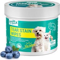 Dog Eye Wipes, Gentle Eye Wipes for Dogs & Cats, Pet Eye Cleaner Wash Removes Discharge, Crust, Debris, and Gunk (100, Blueberry)
