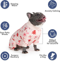 Spark Paws Dog Pajamas - Stretch Onesie Recovery Full Leg Surgery Suit PJS – Essentials for Dogs - Candy Cane / X-Large - image 3
