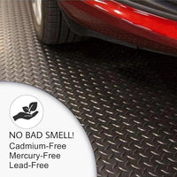 SEAL 4 x 20 Ft Premium Garage Floor Mat, Solid 2.8mm Thickened Black Commercial Grade Heavy Duty Parking Mat for Garage Floor, Golf Cart, Water/Stain Resistant Floor Runner (Embossed Diamond Plate)