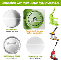 300 Pcs 58mm/2.28 inch Button Maker Supplies - 58mm/2.25 inch - Button Supplies Button Parts - image 3