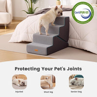 Gardner Pet Dog Stairs for Small Dogs 14" H - Grey 2in1 / 4.0 / 15.75"x30"x22"Deformable - image 3