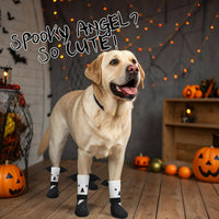 Anti Slip Dog Socks to Prevent Licking Paws - Small (4 Count) / Halloween White Ghost - image 2