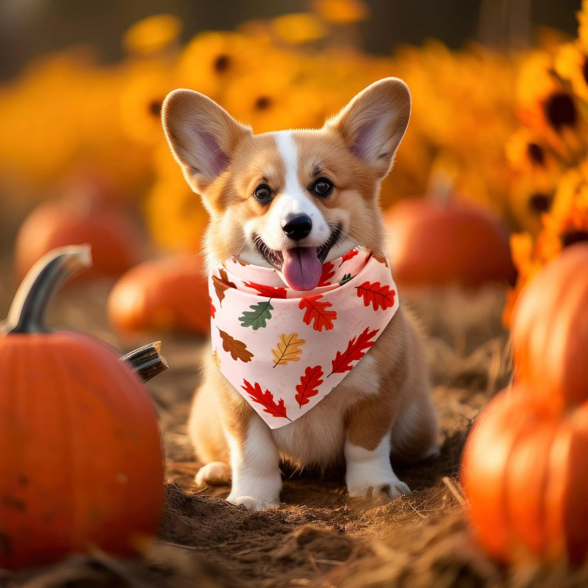 Preboun 100 Pcs Fall Paw Print Dog Bandanas Bulk - Fall / 25.6 x 17.7 x 17.7 Inch - image 4