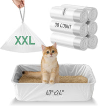 Cat Litter Box Liner XXL - 15 Count 47" x 24" Jumbo Litter Bags – Daily Care for Cats - 30 Count (Pack of 1)