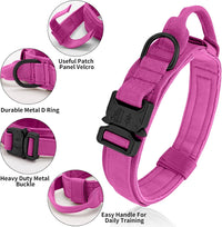Tactical Dog Collar - Dog Collar with Control Handle for Medium Large Dogs – Essentials for Dogs - Pink / L - image 2