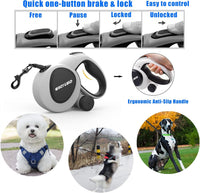 4-in-1 Retractable Dog Leash with LED Light & Dispenser & Poop Bags – Essentials for Dogs - Large - Without Light - image 4