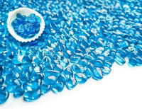 Keedolla Fish Tank Rocks Beads Aquarium 0.93LB, Clear Glass Pebbles Stones Gravel for Vases Fillers, Garden, Aquarium, Betta Fish Turtle Tank, Succulent Plants Decor - Sea Blue