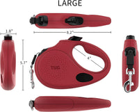 TUG Oval 360° Tangle-Free Retractable Dog Leash with Integrated Waste - Red / Large - image 2