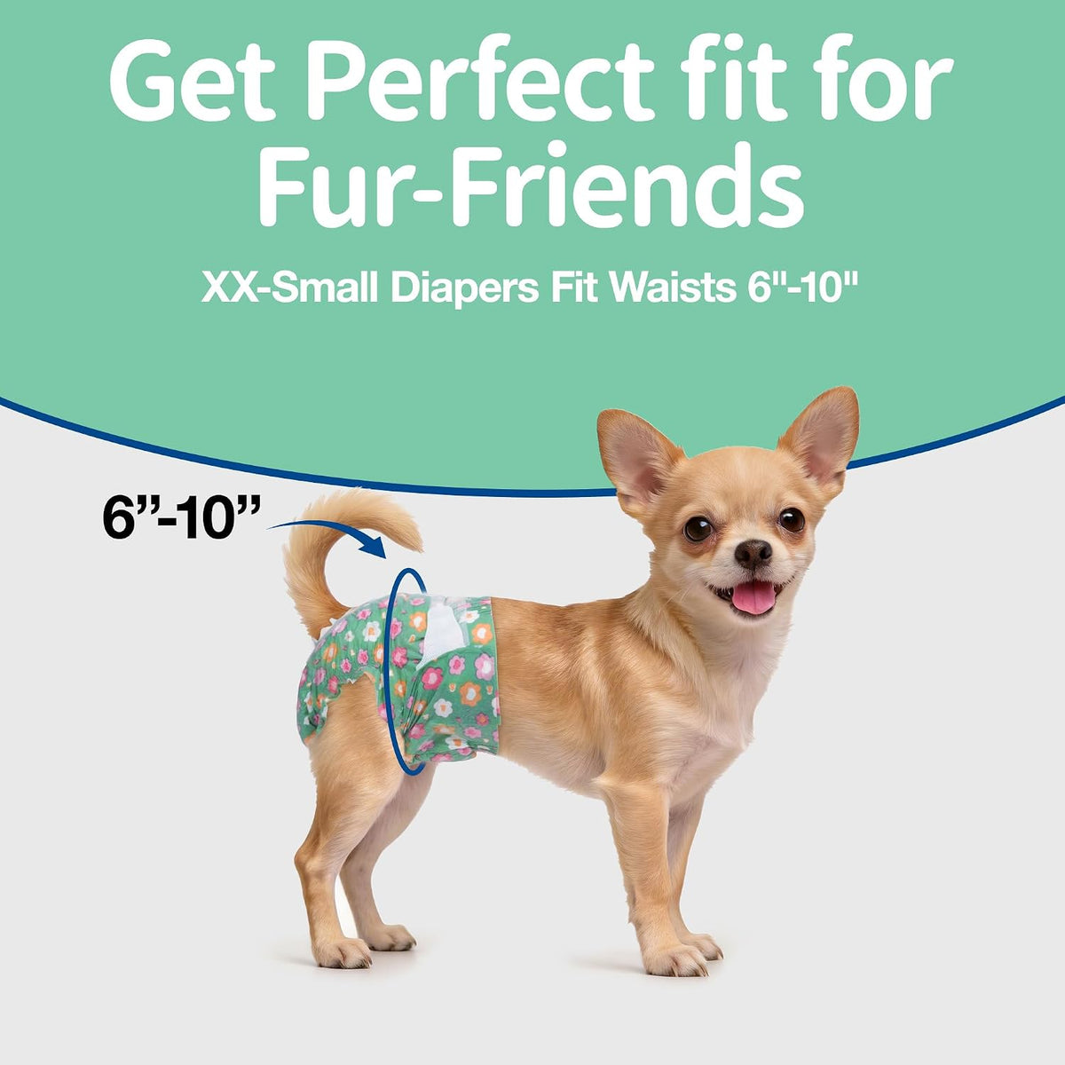 Pet Soft Dog Diapers Female, Disposable Female Dog Diaper - Green Flower / XX-Small(12Pcs) - image 4