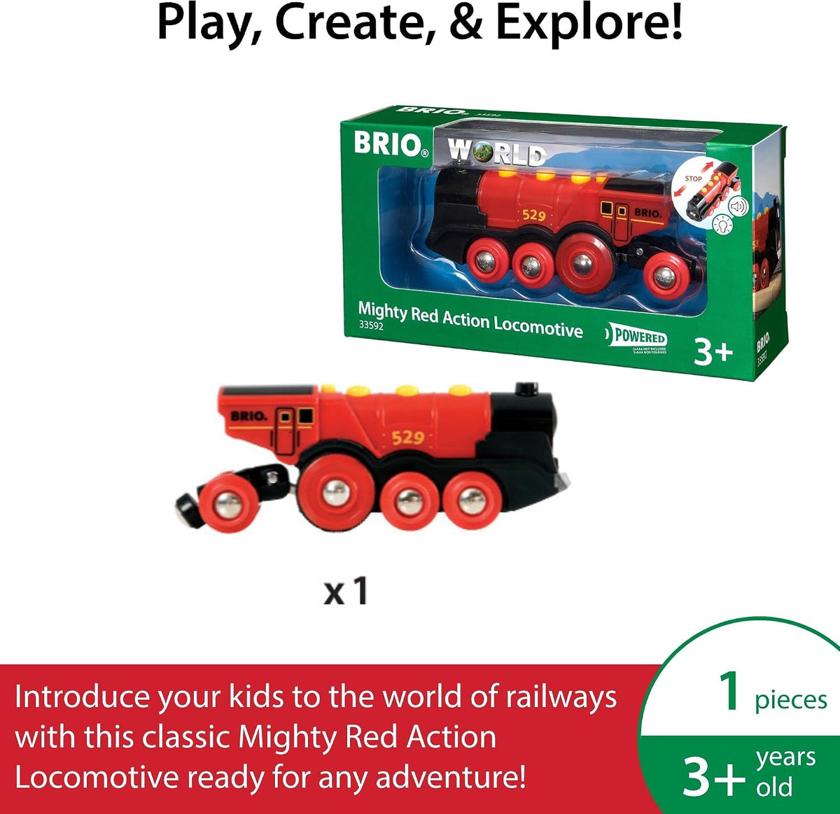 BRIO World Mighty Red Action Locomotive - image 4