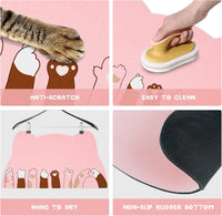 Cat Food Mats for Floor, Dog Pet Water Bowl Feeding Placemats for Food and Water Grey 17.7 * 9.8 - Pink / 17.7"L x 9.8"W - image 3