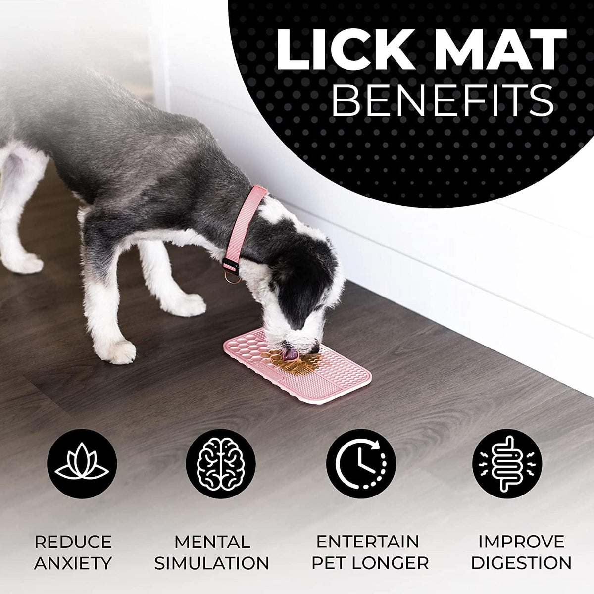 Dog Lick Mat for Dogs, Feeding Pad for Anxious Pets Plus 4 Different Puzzles for Mental Stimulation - 2 Pack / Pink - image 4