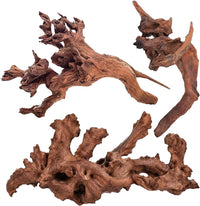 WDEFUN 3 PCS Natural Driftwood for Aquarium Decor Fish Tank - Mopani driftwood （7-11 inch pack of 3）