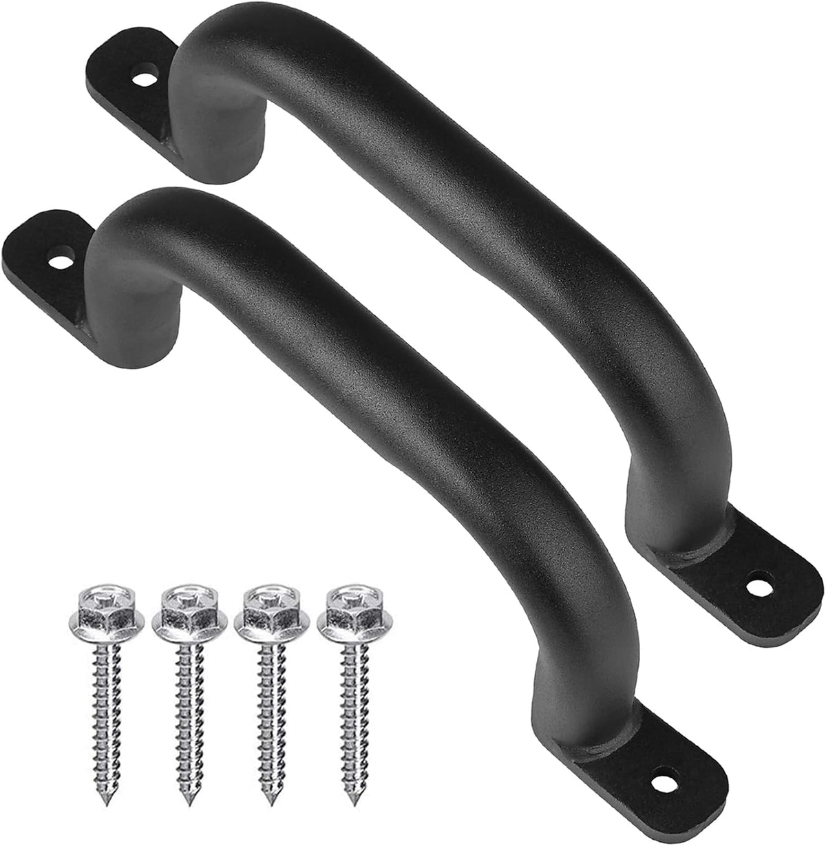 Purife 10 inch matte black metal playground safety handles, 2 pack with screws - view 4