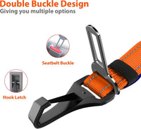 IOKHEIRA Dog Seatbelt, Updated Adjustable Harness Reflective Bungee Dog Car Seat Belt with Aviation - Carrot Orange - image 3