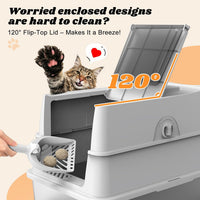 Stainless Steel Litter Box with Lid - Silver Grey / X-Large - image 3