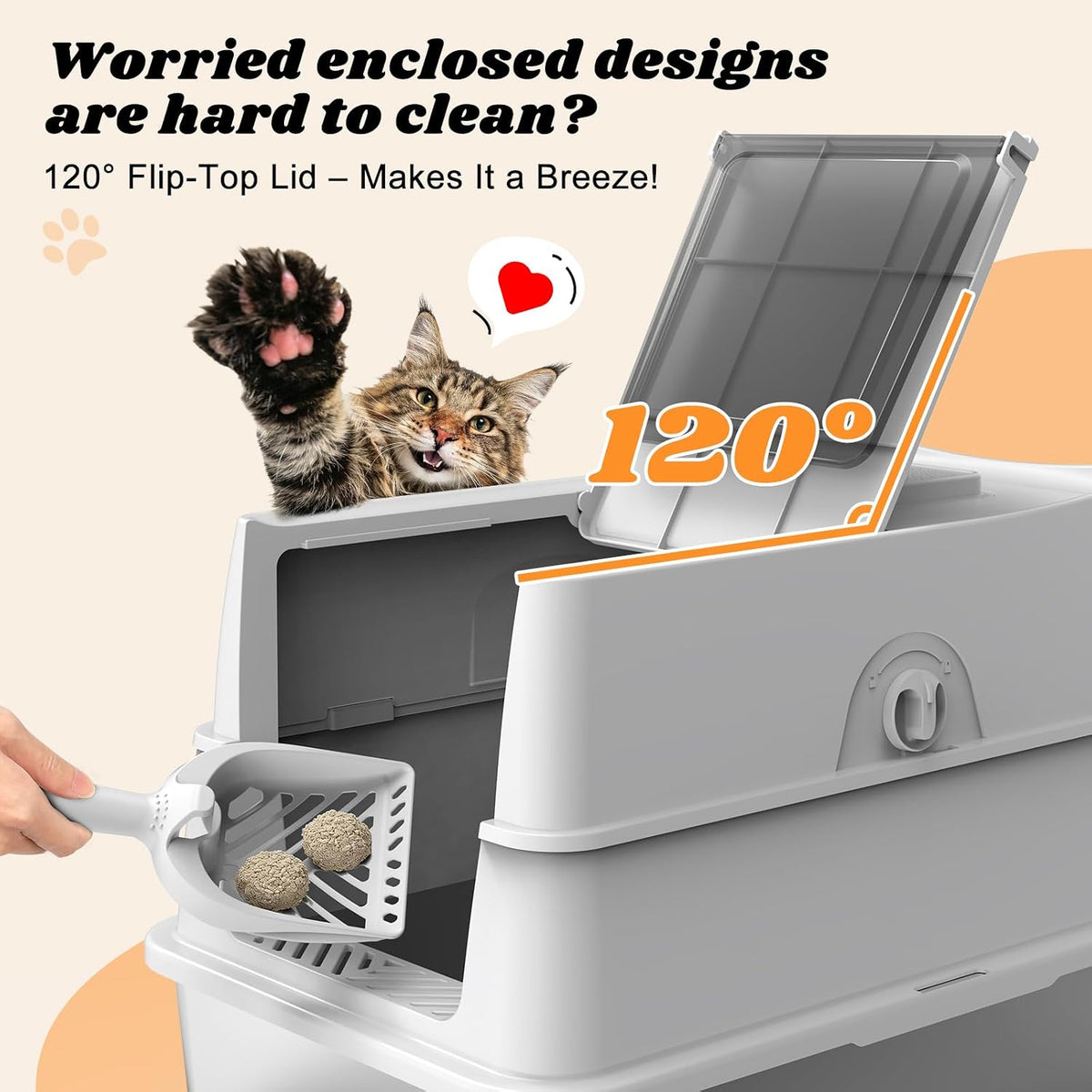 Stainless Steel Litter Box with Lid - Silver Grey / X-Large - image 3