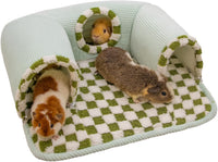 Guinea Pig Hideout Tunnel with Warm Bed for Small Pet 3 Cave Small - Green