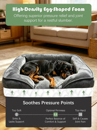 Spotted Play Orthopedic Dog Bed with Sides - Dark Grey / 42.0"L x 32.0"W x 6.5"Th - image 4