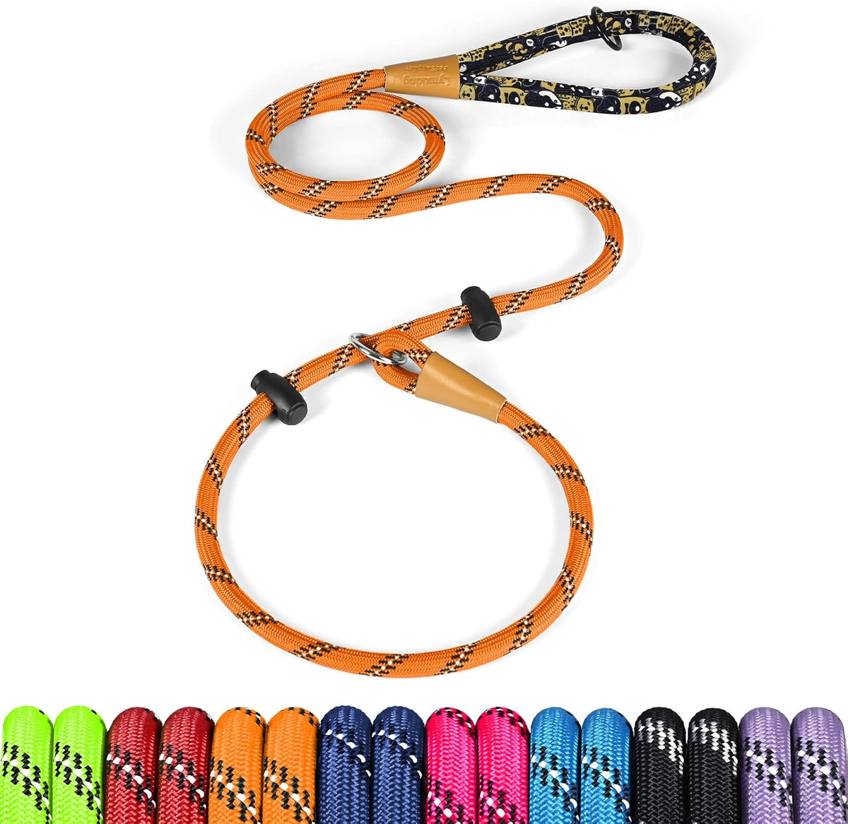 Slip Lead Dog Leash Reflective Training Durable Braided Rope Leashes – Essentials for Dogs - Orange / 1PC Small 3/8in x 6ft
