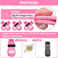 BEAUTYZOO Anti Slip Dog Socks for Small Medium Large Dogs,Paw Protector with Grips for Hardwood Floor Hot/Cold Pavement,Traction Control 3 Pairs AntiTwist Dog Shoes to Prevent Licking for Senior Dog