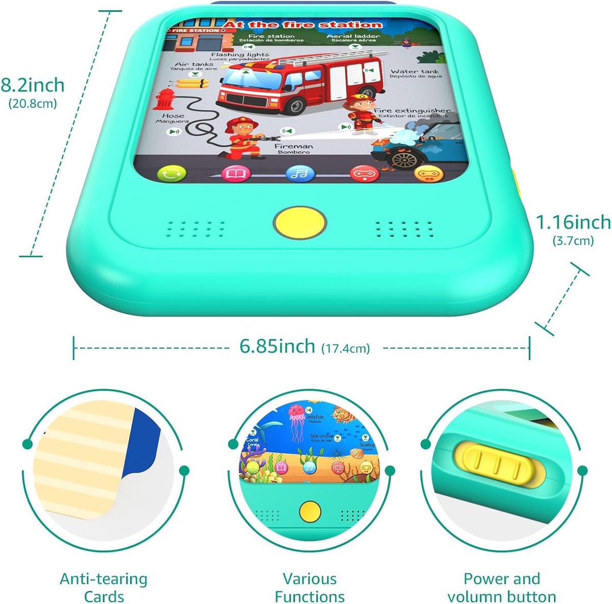 Qiaojoy Kids Learning Tablet Educational Learning Pad for Toddlers 2-5 – Fun for Kids & Family - Green - image 4