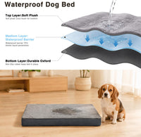 Large Plush Dog Bed for Crate with Washable Cover, 35x22 - 23.0"L x 17.0"W x 3.0"Th / Grey - image 4