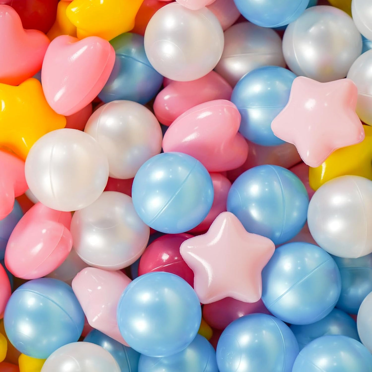 TRENDPLAY ball pit balls in star, heart and round shapes with pastel colors - view 4