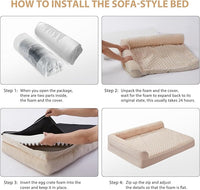 BFPETHOME Orthopedic Dog Beds for Large Dogs-Waterproof Sofa Dog Bed with Removable Washable Cover, Large Pet Bed with Waterproof Lining and Nonskid Bottom,Pet Bed for Dogs