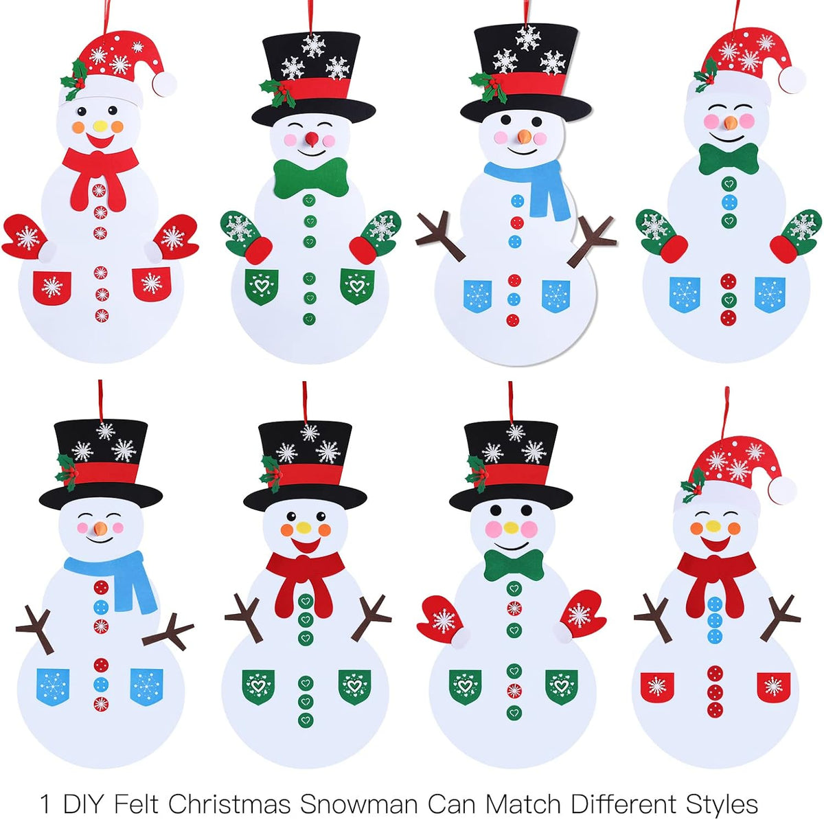 Max Fun Diy Felt Christmas Snowman Games Set with 58Pcs Crafts kit - image 2
