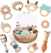 Baby Rattles & Teethers Set, Baby Toys 0-6 Months - 10 PCS