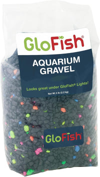GloFish Aquarium Gravel, Black With Fluorescent Accents - Black With Fluorescent Highlights (Pack of 6) / 5 LBS (Pack of 6)