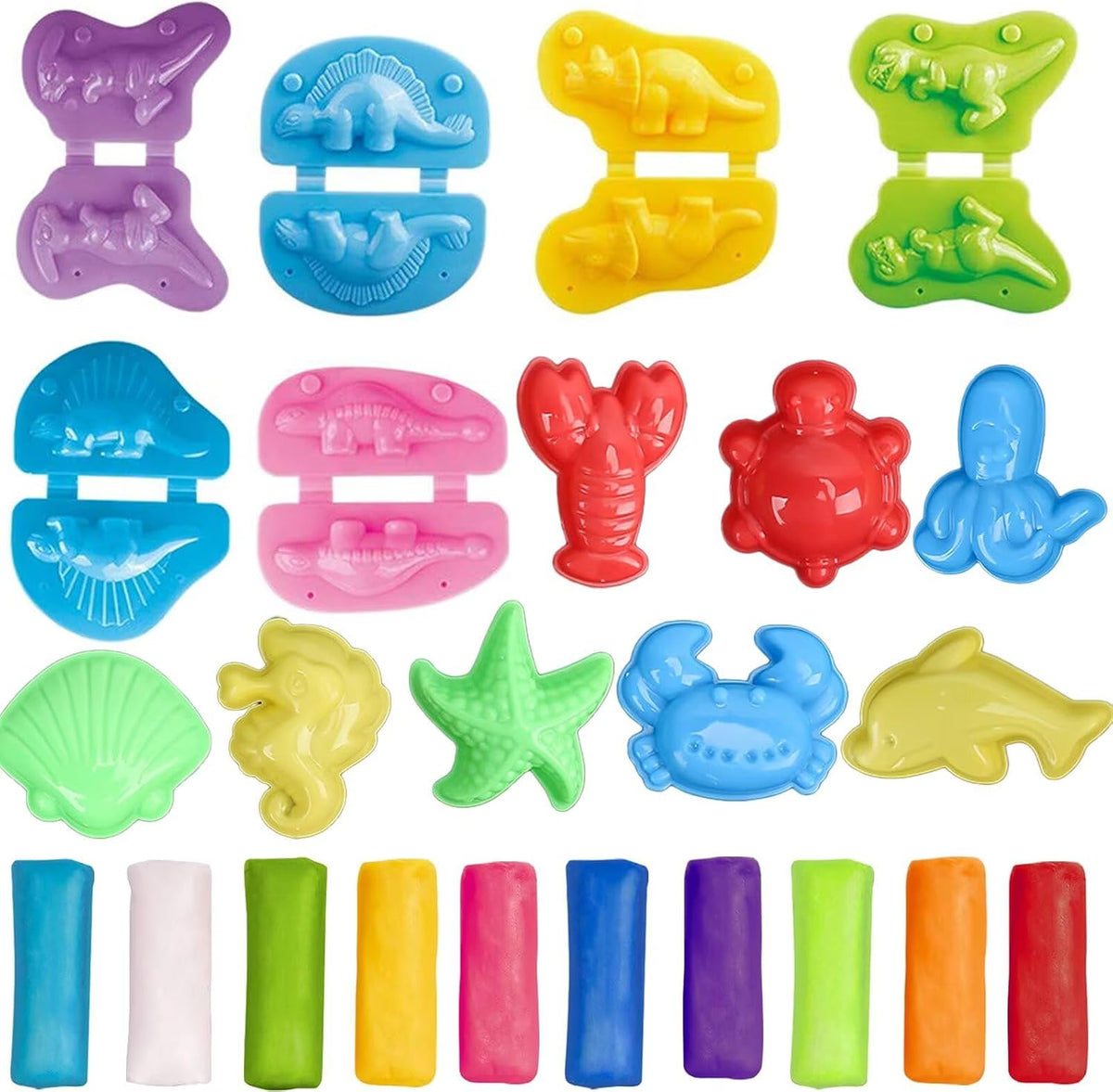 Unleash Creativity with 6 Unique Dino Molds Dough Toys Dough - KH1