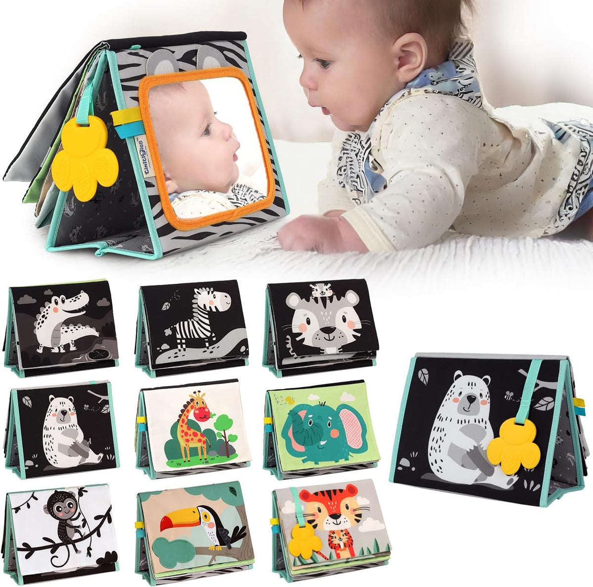 TINITIGIES Tummy Time Mirror for Babies 0-6 Months - Tummy Time Mirror