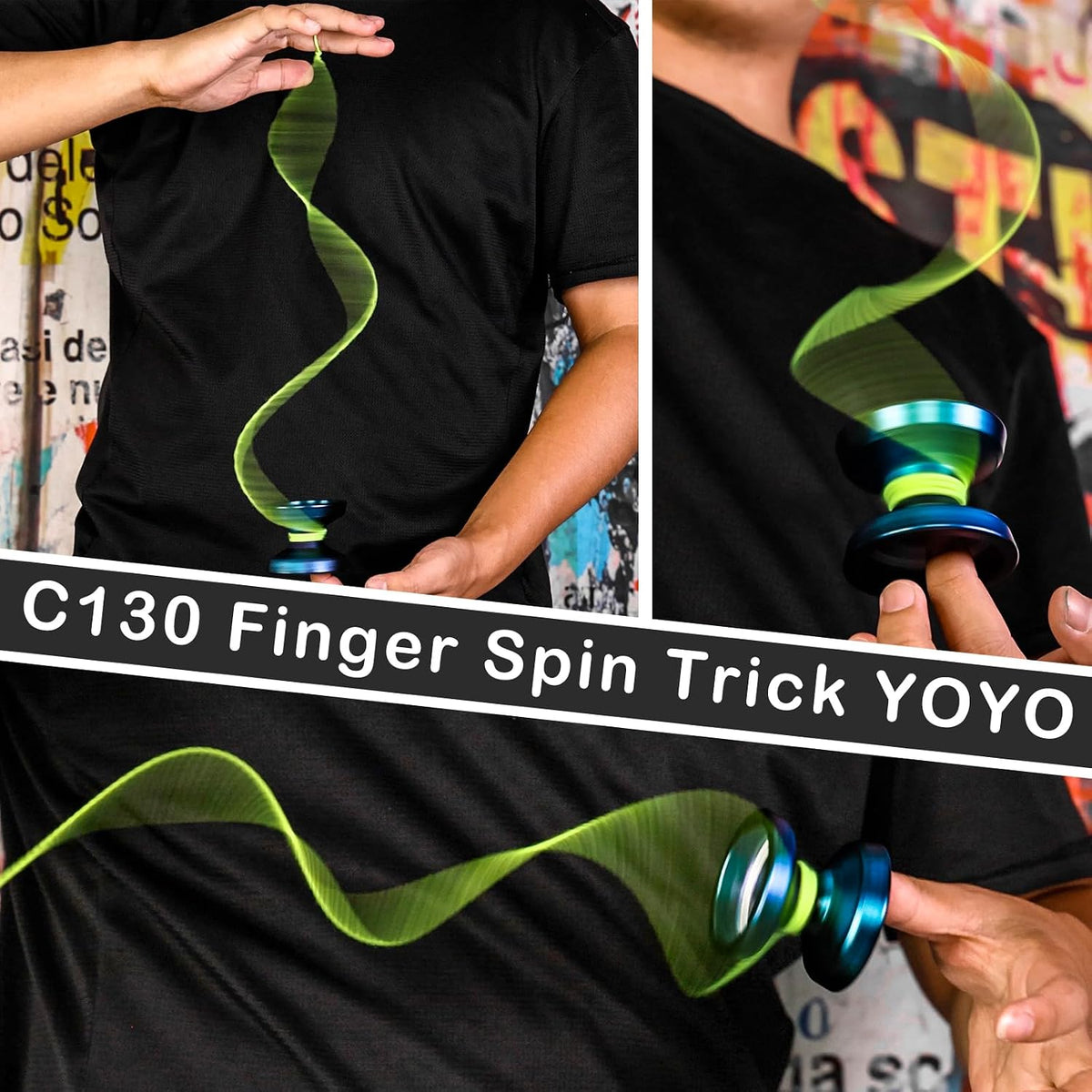 C130 YoYo Professional Responsive Yo yo Bearing for Kids Beginner - Black Blue Purple yoyo - image 3