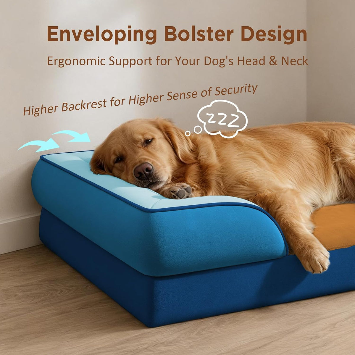 Comfort Expression Waterproof Orthopedic Dog Bed for Extra Large Dogs – Essentials for Dogs - 42.0"L x 30.0"W x 8.5"Th / Golden Harbor - image 3