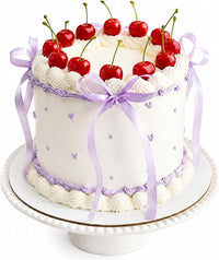 Chunful fake cherry cake toppers with red polyester bows - view 10