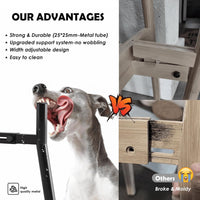 Dog Bowl Stand for Medium & Large Dogs, Adjustable Width 7-10.7" - Height: 11", Width: 7-10.6" / Black - image 3