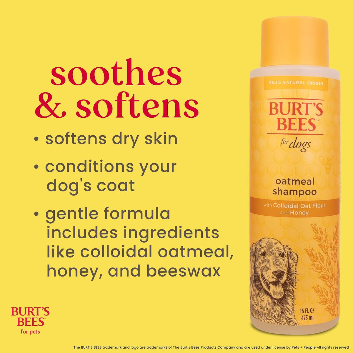Burts Bees for Pets Oatmeal Dog Shampoo with Honey - Unscented / 16 Fl Oz (Pack of 2) - image 2