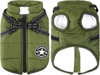 Aiboria Dog Jackets Coat for Winter Windproof Waterproof Skiing Dog - ArmyGreen / Small