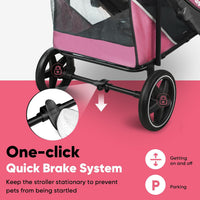 Petbobi Dog Stroller for Large Medium Dogs up to 80 lbs - Pink - image 4
