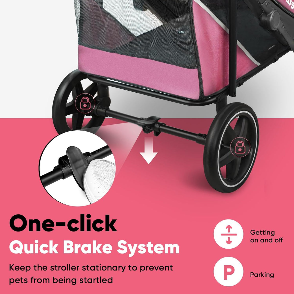 Petbobi Dog Stroller for Large Medium Dogs up to 80 lbs - Pink - image 4